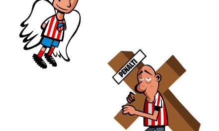 Viñeta futbolera de Jorge: El Atco. Madrid y los penaltis
